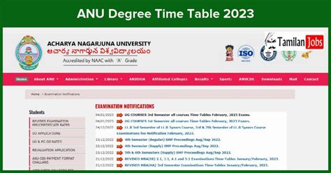 anu exam timetable|ANU Exam Time Table 2023; {Out} Download Exam Date nagarjunauniv.